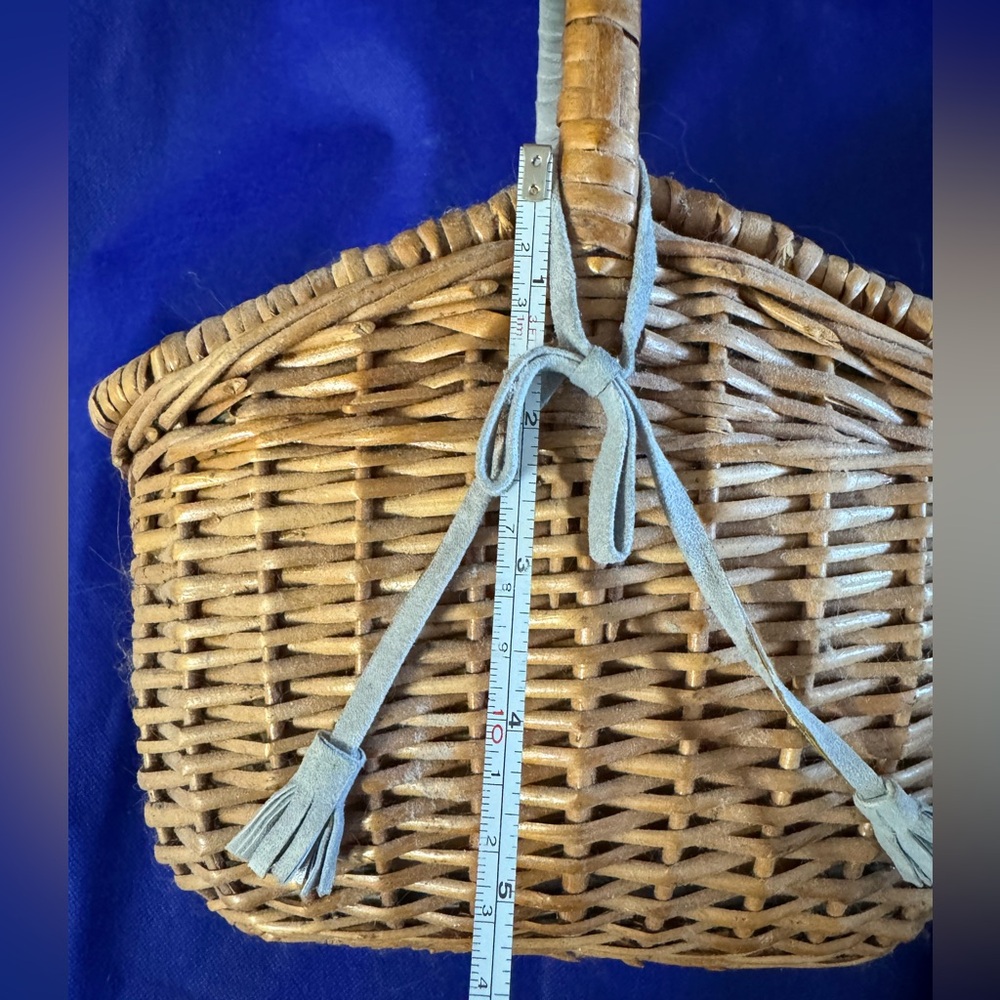 Anya Hindmarch 💯% Authentic Vintage Woven picnic Basket bag w/Handle RARE AHfind - Picture 6 of 12